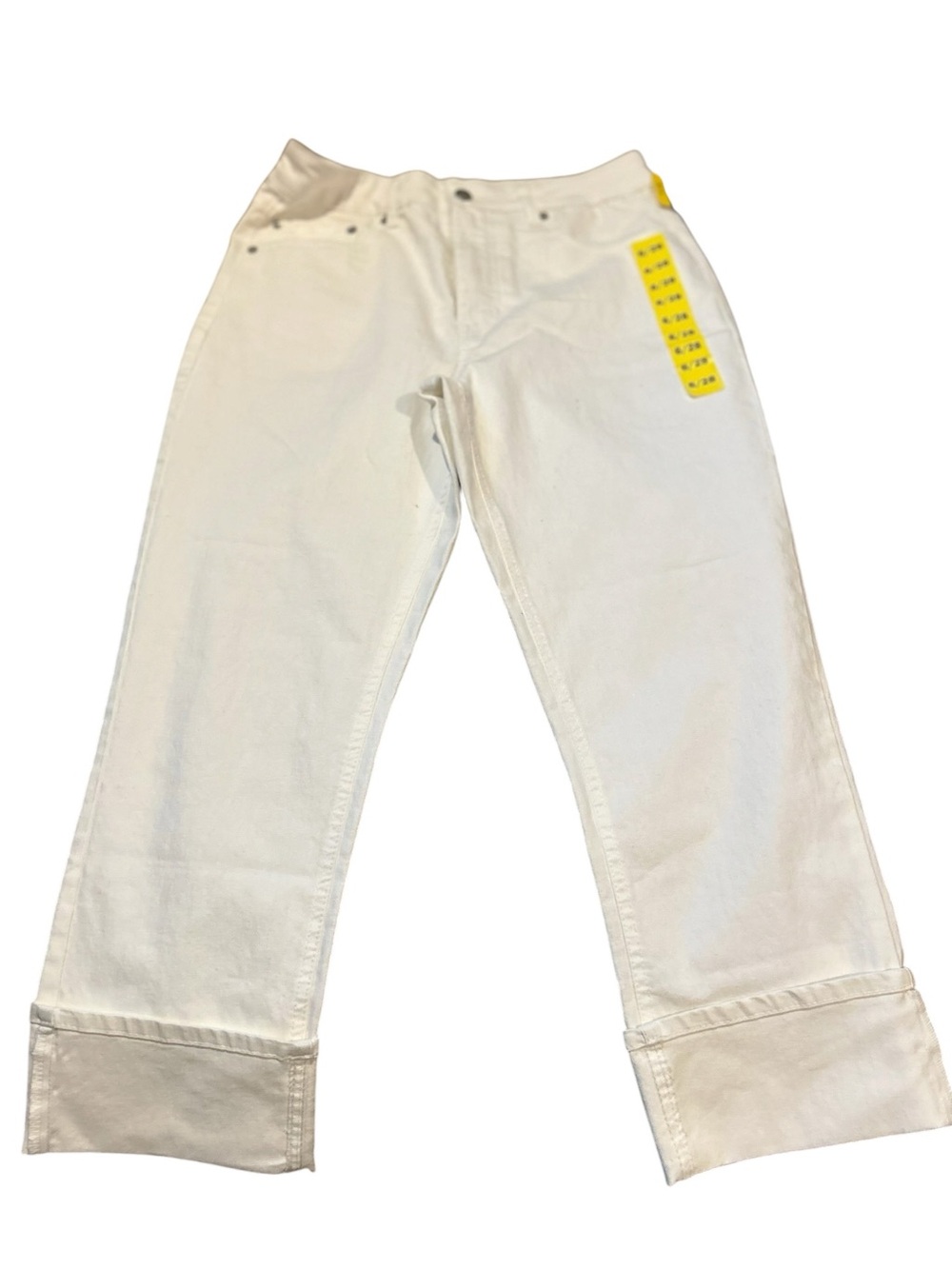 Frye White High Rise Straight Leg Crop Jeans 🆕